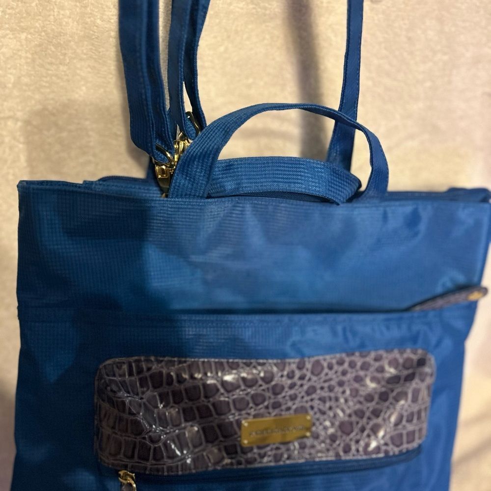 Samantha Brown  Blue Laptop Bag with Crocodile Pattern/ Travel - Picture 12 of 16